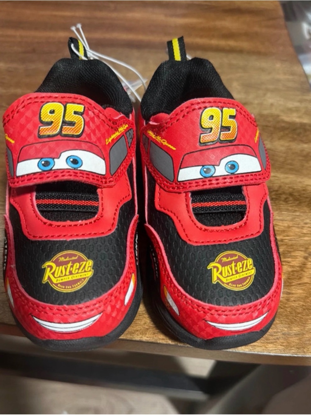 Disney Lightning McQueen Kids Red and Black Sneakers with 95 Graphics